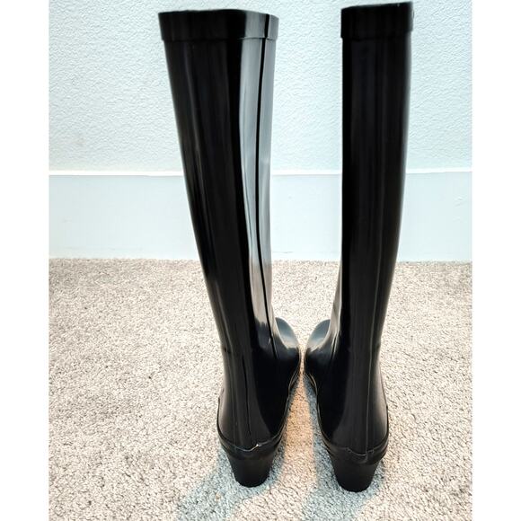 Hunter Boots Women's Size 7 Tall Black Wedge Rubber Rain Arolla W24044 - Picture 6 of 9